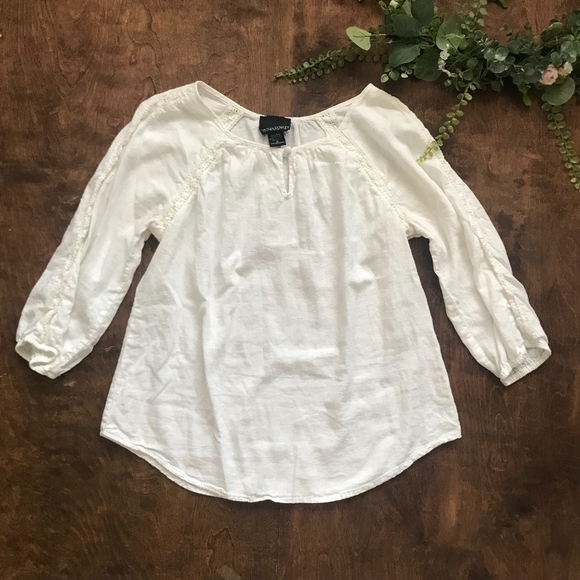 Cynthia Rowley Tops - Cynthia Rowley White 3/4 Sleeve Tunic